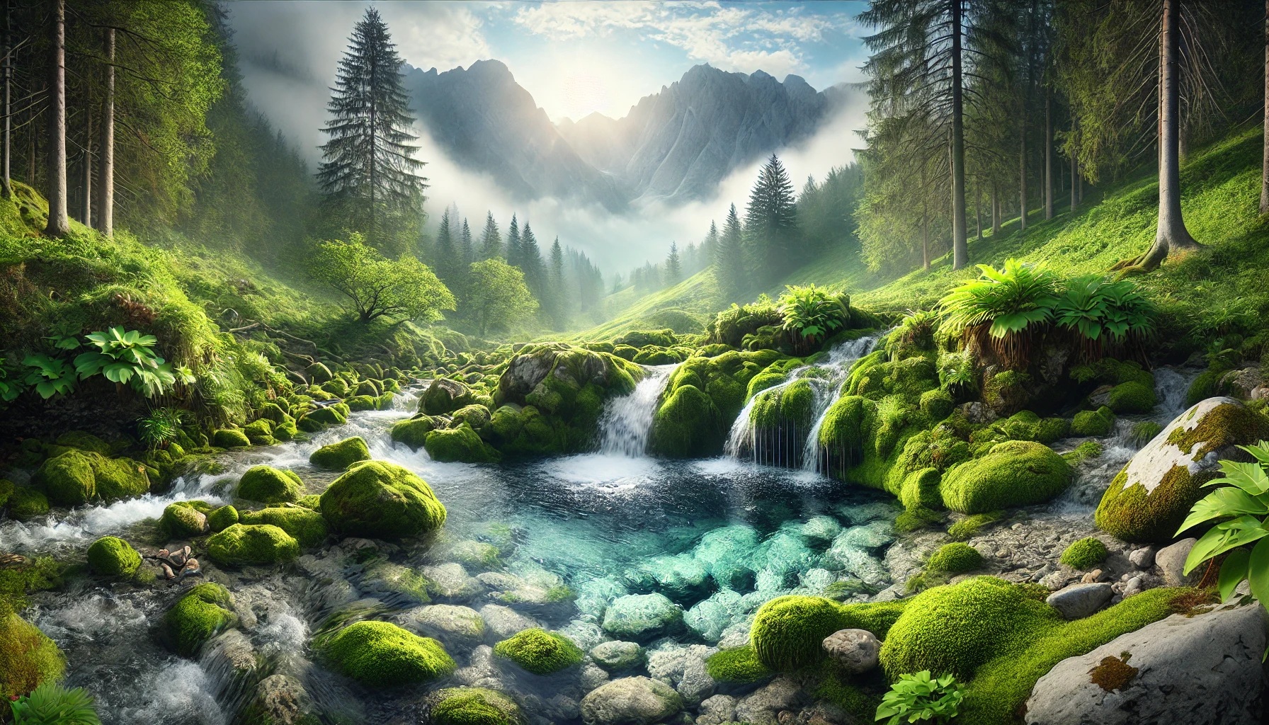 ミネラルウォーターの水源、採取場所、山の湧き水