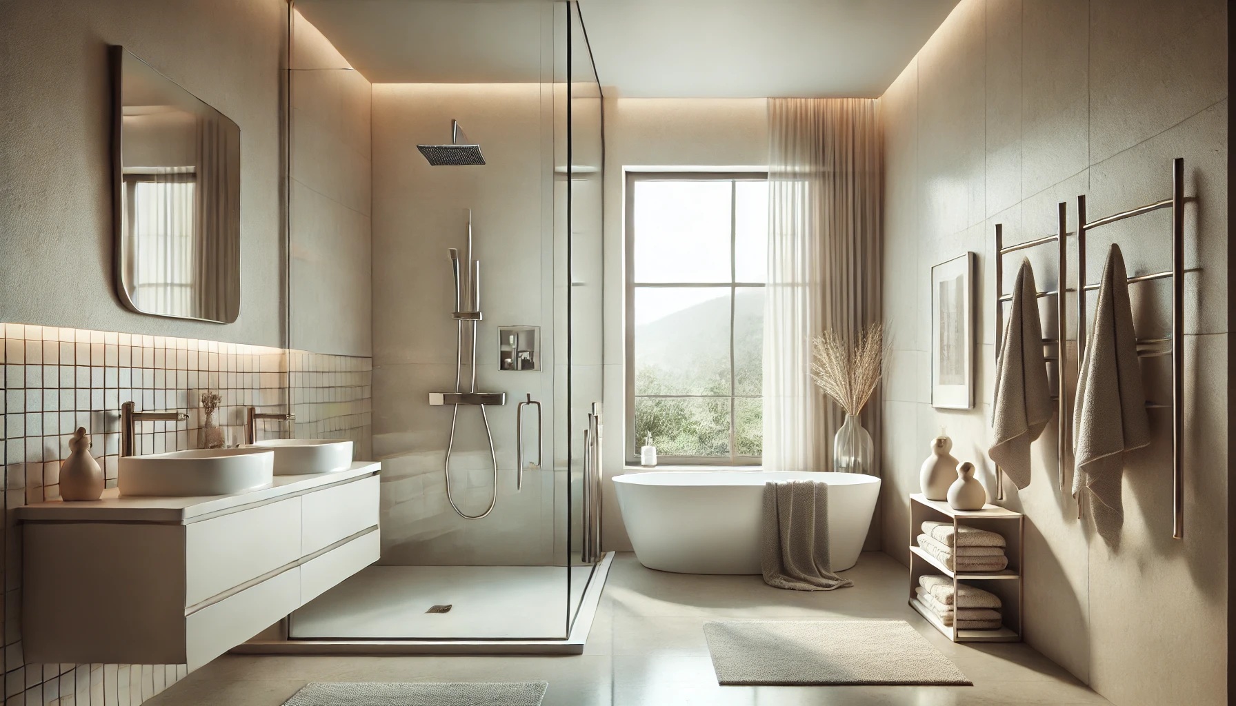 浴室の浴槽とシャワー