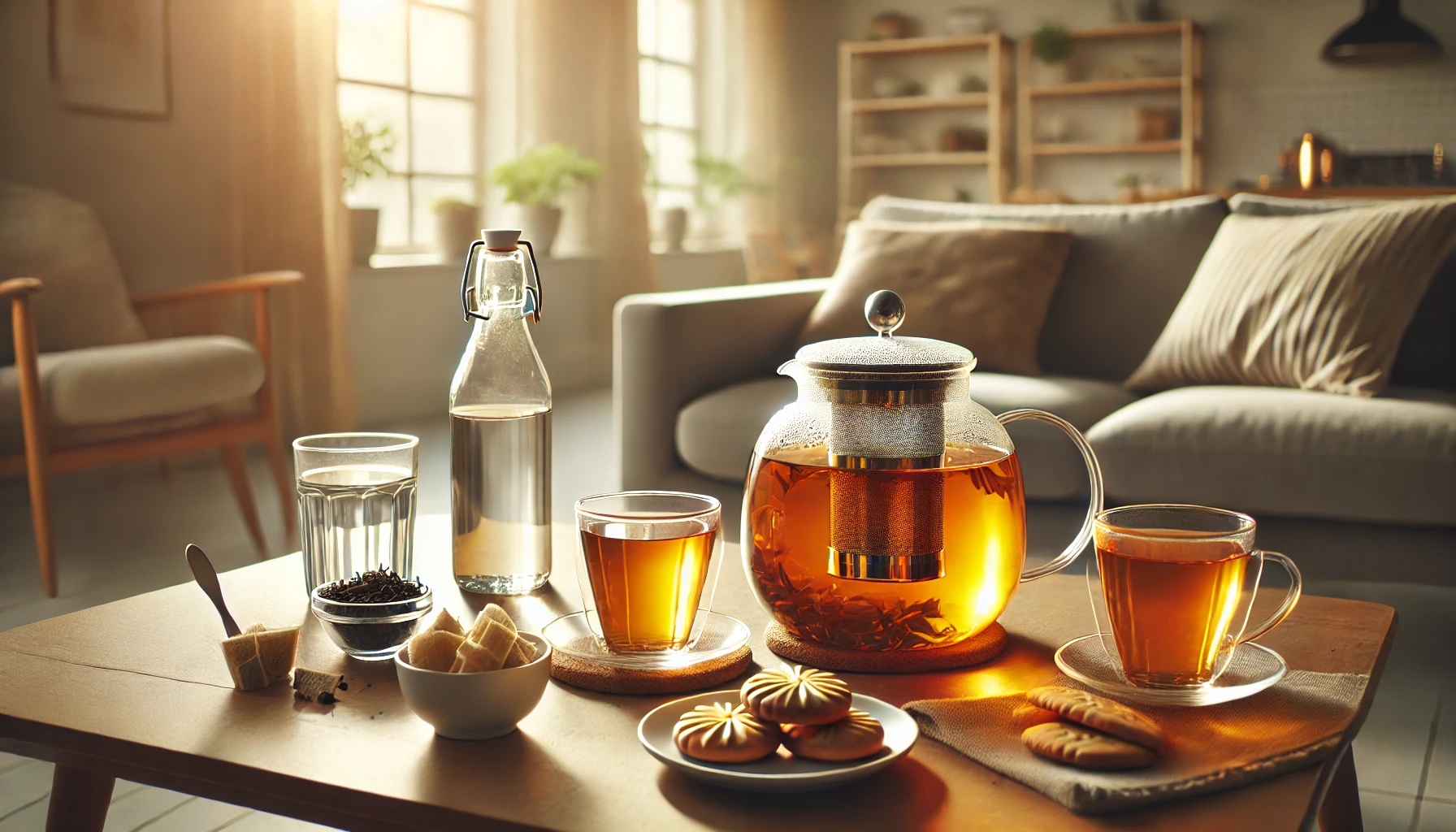 ティーポットで淹れた紅茶