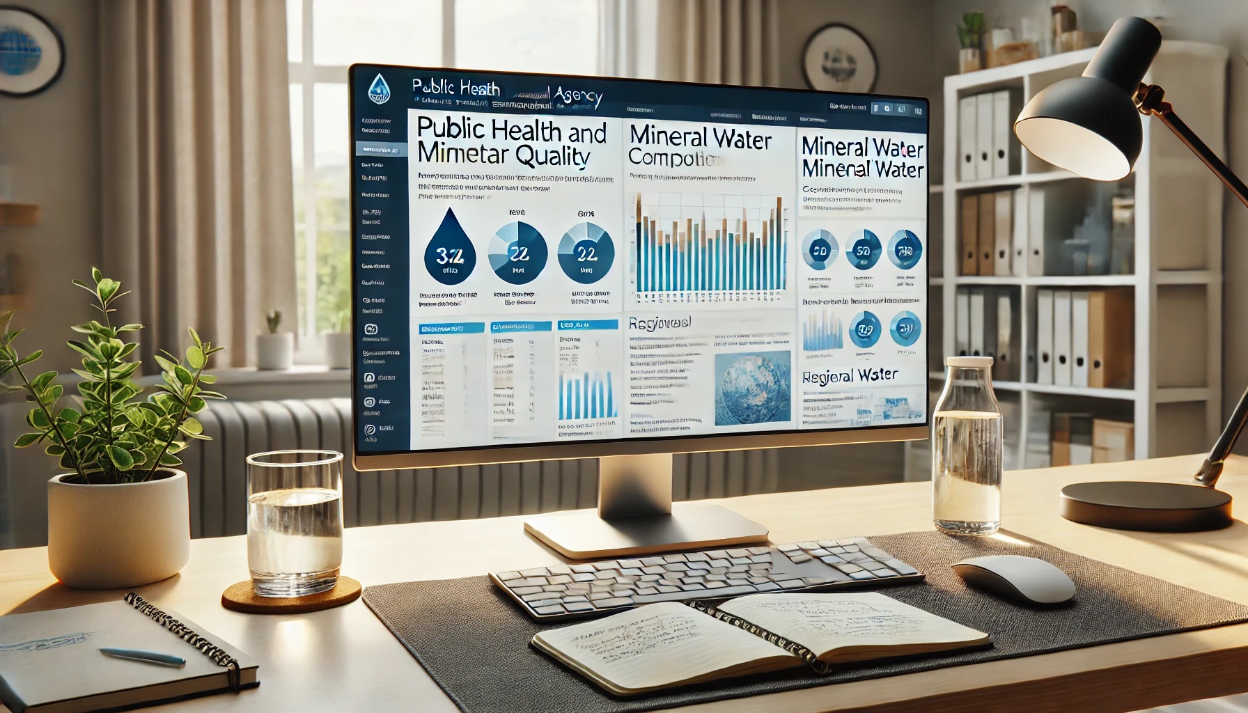 水の調査をしているパソコンの検索画面